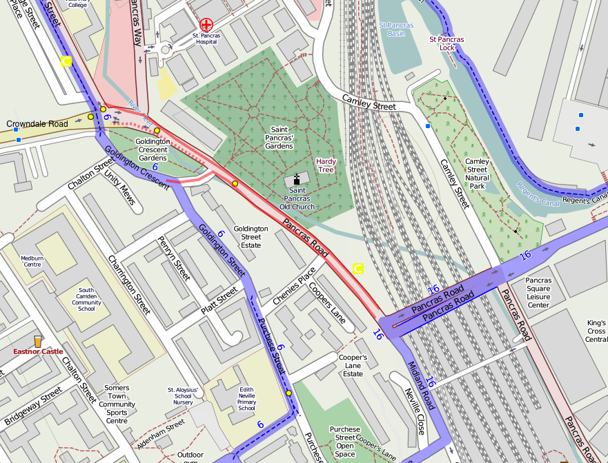 Map Pancras Road