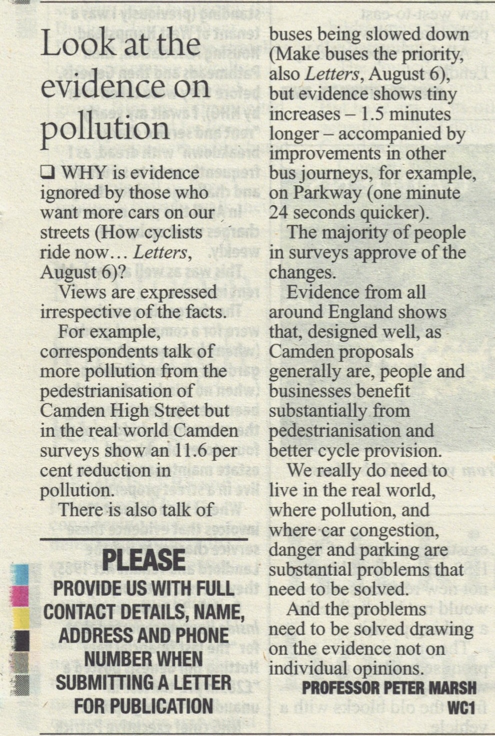 Look at the evidence on pollution